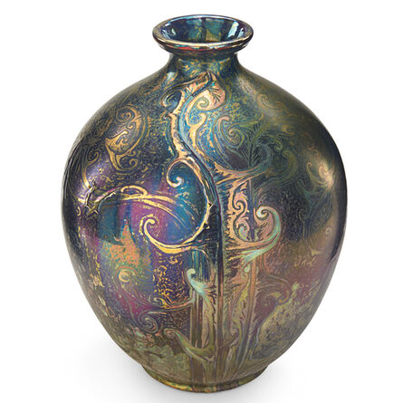 Jacques Sicard, ‘Weller, Large Vase With Modeled Dandelions, Zanesville, OH’, 1903-17