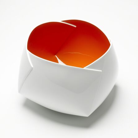 Ann Van Hoey, ‘"White and Orange Origami Vessel" ’, 2015