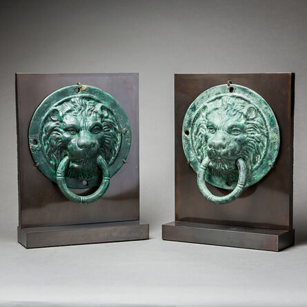 Unknown Roman, ‘Pair of Roman Bronze Lion Roundels with Handles’, 1-200
