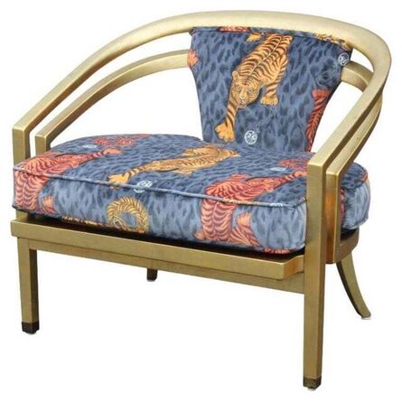 Tommi Parzinger, ‘Stunning Custom Sculptural Modern Tiger Print 22-Karat Gold Leaf Chair’, ca. 1950