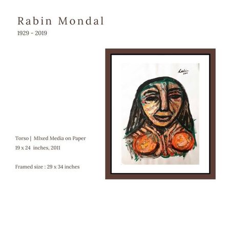 Rabin Mondal, ‘Torso, Mixed Media on Paper, Yellow, Orange, Black colours by Modern Artist "In Stock"’, 2011
