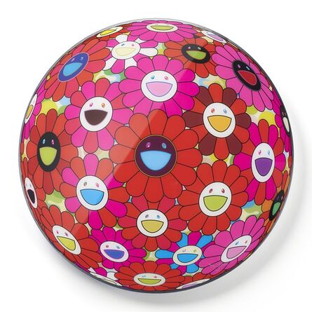 Takashi Murakami, ‘Flower Ball 3D Red Pink Blue (“Paint it Red” project)’, 2013