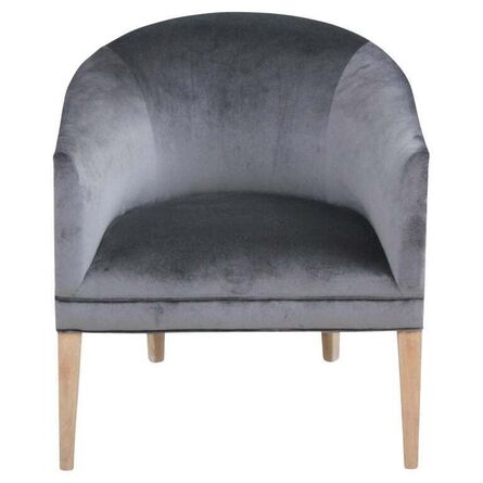 Milo Baughman, ‘Modern Refinished and Reupholstered Dark Grey Velvet Barrel Back Lounge Chair by Milo Baughman and Baker Furniture Co.’, ca. 1960