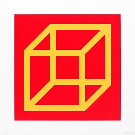 Sol LeWitt, ‘Open Cube in Color on Color, Plate #6, Yellow on Red’, 2003