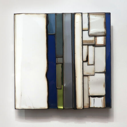 Scott McMillin, ‘263- blue, grey, green, white mural sculpture with car parts assembled’, 2022