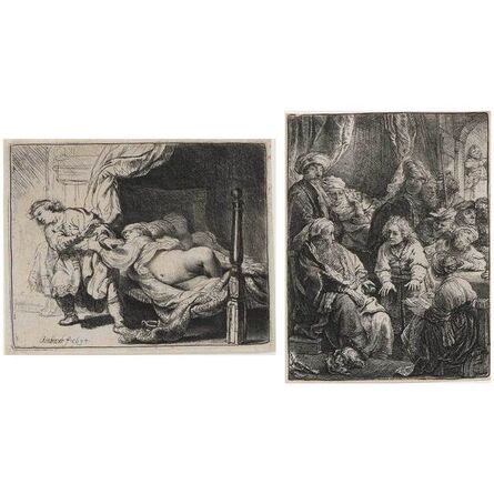Rembrandt van Rijn, ‘Joseph And Potiphar's Wife; Joseph Telling His Dreams (Bartsch 39, 37)’