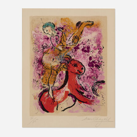 Marc Chagall, ‘L'ecuyere au cheval rouge’, 1957