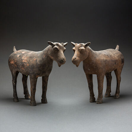 Unknown Chinese, ‘Pair of Han Terracotta Goat Sculptures’, 206 BC to 220 AD