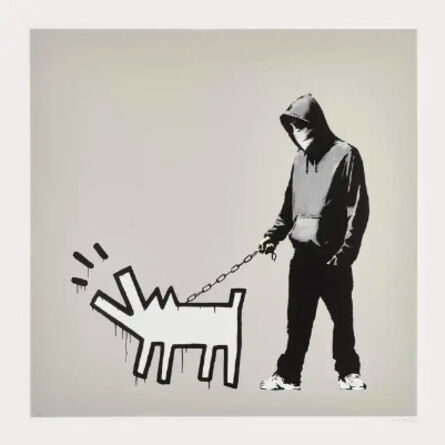 Banksy, ‘Choose Your Weapon (Queue Jumping Grey)’, 2010