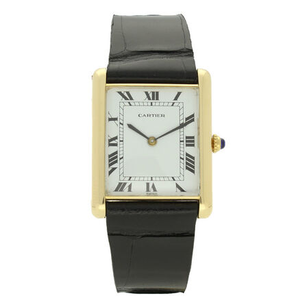 Cartier, ‘18ct yellow gold oversized 'Louis Cartier' Tank automatic wristwatch.’, ca. 1970