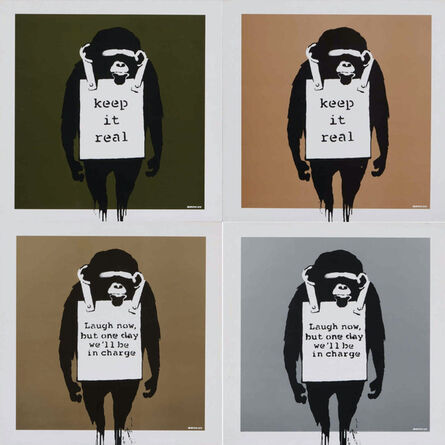 Banksy, ‘Laugh now / Keep it Real Record Set of 4’, 2008