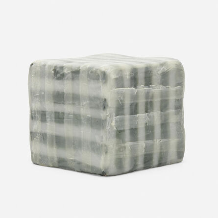 Stuart Arends, ‘Wax cube w/black and white stripes’, 1992