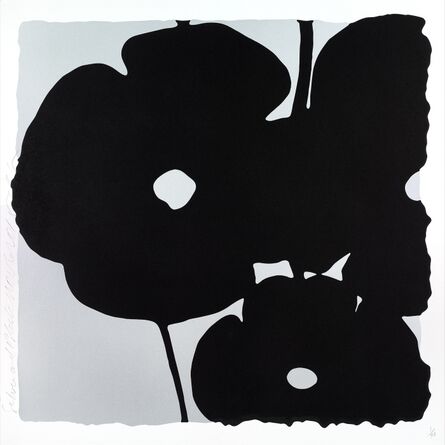 Donald Sultan, ‘Silver and Black Poppies (FRAMED)’, 2015