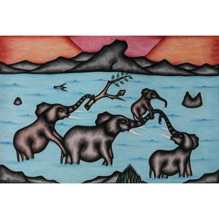 Kivuthi Mbuno, ‘Ndovu na mtoto (L'éléphant et l'éléphanteau)’
