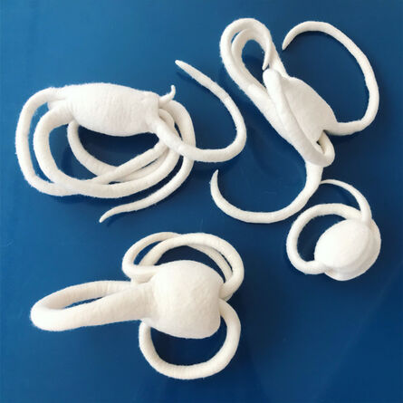 Elodie Antoine, ‘3 sculptures en feutre blanc à tentacules’, 2020