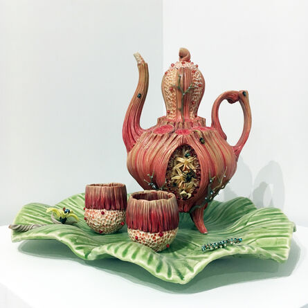 Bonnie Seeman, ‘Large Red Teapot with 2 Cups and Tray’, 2013