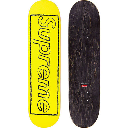 KAWS, ‘KAWS Supreme Chalk Logo Skateboard  (Yellow)’, 2021