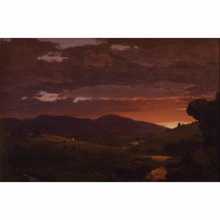 Frederic Edwin Church, ‘twilight, "Short Arbiter 'Twixt Day and Night" (Sunset)’, 1850