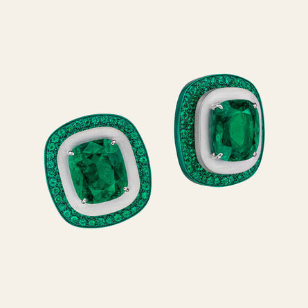 Sabbadini, ‘Colombian Emeralds Earrings’, 21st Century