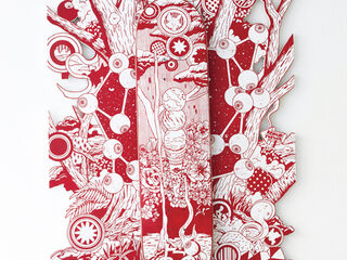 Kenichi Yokono - Red and White Wood Carving