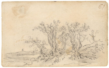 Jan van Goyen, ‘Trees with a windmill in the distance’, 1650