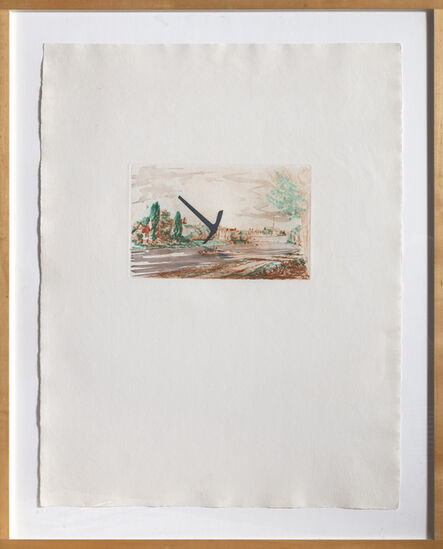 Claes Oldenburg, ‘Pick-Axe Superimposed on a Drawing of Site by E.L. Grimm’, 1982