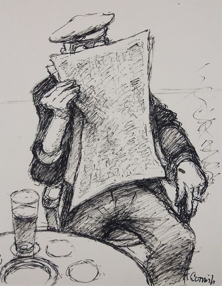 Norman Cornish, ‘man with newspaper’, C 1965