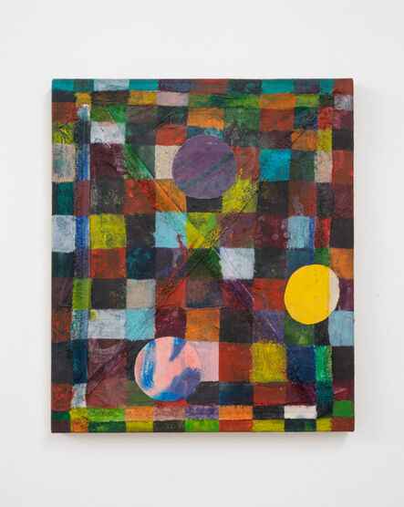 Jonathan Rajewski, ‘Grid with Three Circles’, 2020