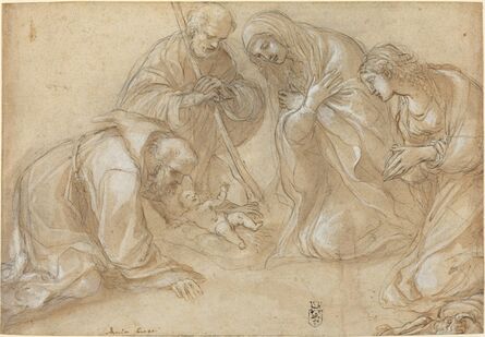 Lodovico Carracci, ‘The Nativity with Saints Francis and Agnes’, ca. 1605