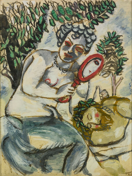 Marc Chagall, ‘Samson and Delilah (Le Miroir)’, 1911