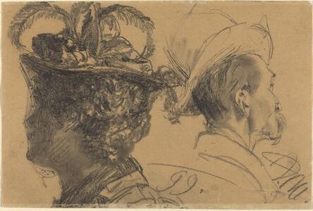 Adolph Menzel, ‘Heads of a Man and a Woman’, 1899