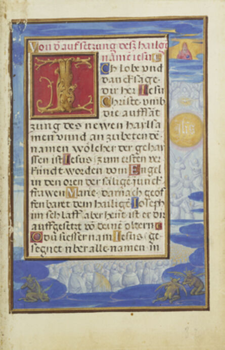 Simon Bening, ‘Border with the Adoration of the Name of Jesus’, 1525-1530