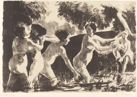 Camille Pissarro, ‘Wrestling Bathers (Baigneuses luttants)’, ca. 1896