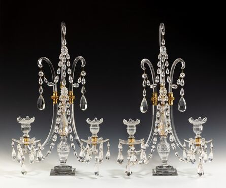 Moses Lafount, ‘Pair of George III Cut-Glass and Brass-Mounted Two Light Candelabra ’, ca. 1800
