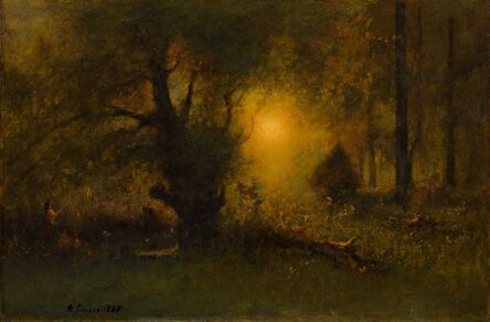 George Inness, ‘Sunrise in the Woods’, 1887