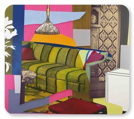 Mickalene Thomas, ‘Interior: Yellow, Green and Blue Couch’, 2018
