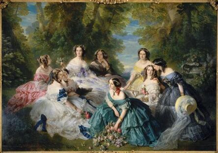 Franz Xavier Winterhalter, ‘L'impératrice Eugénie entourée de ses dames d'honneur (Empress Eugénie surrounded by her ladies of honor)’, 1855