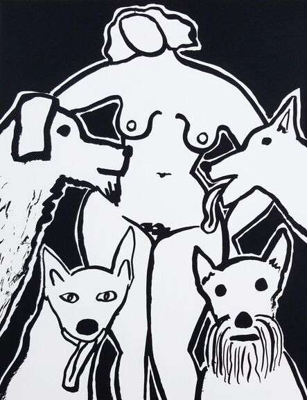 Dan May (b. 1955), ‘Nude with Dogs’, 2005