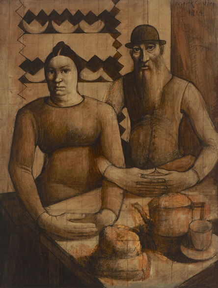 Mark Gertler, ‘Rabbi and Rabbitzin’, 1914