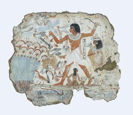 ‘Nebamun hunting in the marshes, fragment of a scene from the tomb-chapel of Nebamun’, Late 18th Dynasty-around 1350 BC