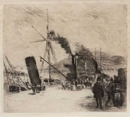Camille Pissarro, ‘Port de Rouen’, 1885