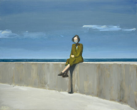David Storey, ‘Woman Sitting on a Sea Wall’