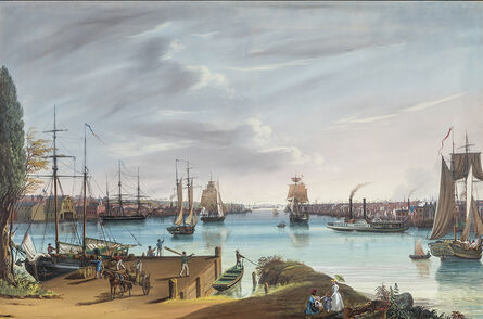 Nicolino Calyo, ‘New York and Brooklyn from Williamsburgh’, 1838
