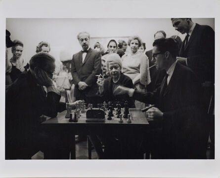Julian Wasser, ‘Duchamp and Walter Hopps Playing Chess at Opening Reception, Duchamp Retrospective, Pasadena Art Museum’, 1963