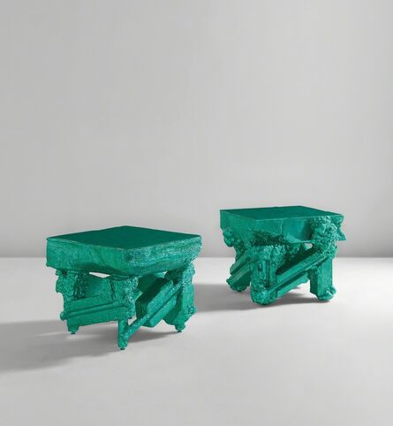 Chris Schanck, ‘Unique pair of tables, from the "Alufoil" series’, 2014