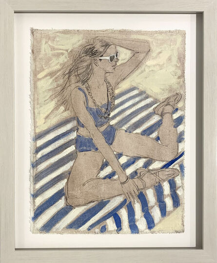 William Acosta, ‘Striped Beach Blanket’, 2017