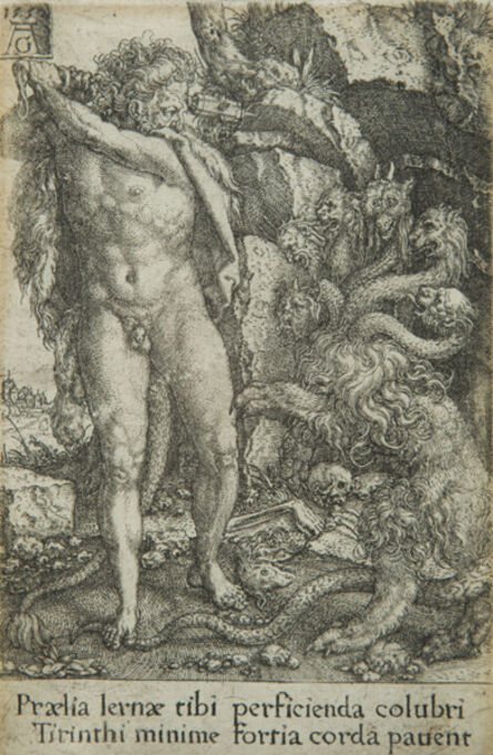 Heinrich Aldegrever, ‘Hercules fighting with the Hydra of Lernea, from The Deeds of Hercules’, 1550