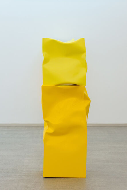 Angela de la Cruz, ‘Standing up Box Large with Small Box (Yellow)’, 2015