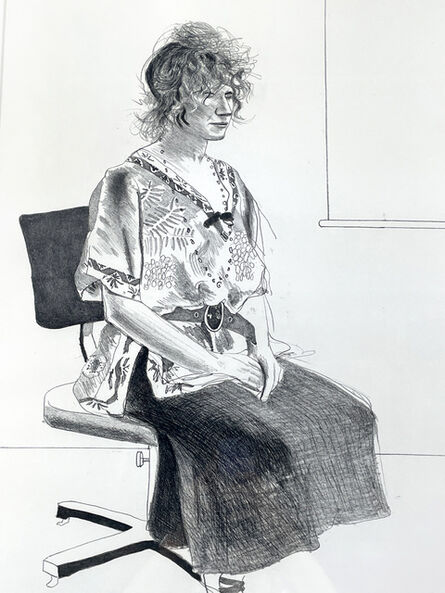 David Hockney, ‘Celia Seated on an Office Chair (black state)’, 1974