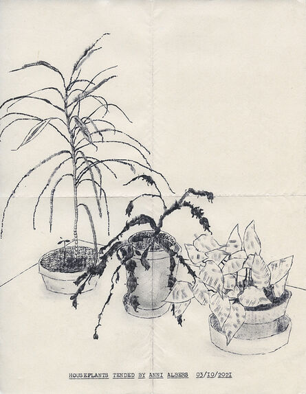 Lenka Clayton, ‘Houseplants Tended by Anni Albers (03/10/2021) in the series "Typewriter Drawings," ’, 2021